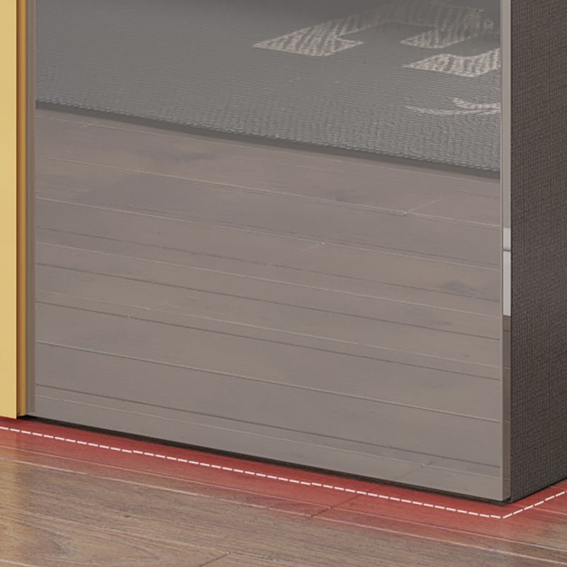 White Paint Light Luxury Wooden Wardrobe with Shelves and Sliding Door