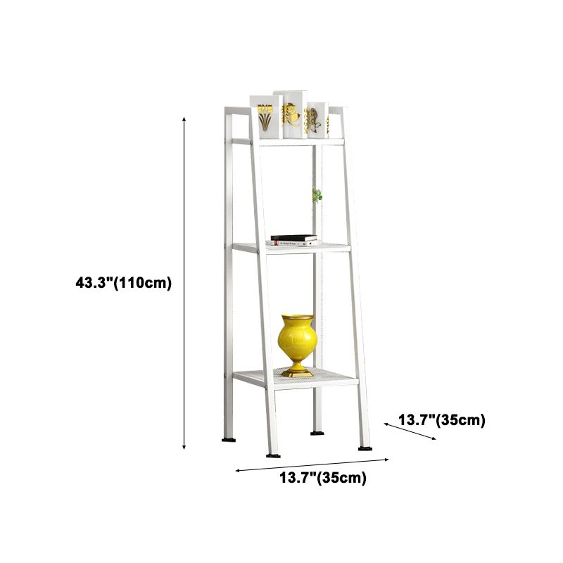 Contemporary Ladder Bookshelf Metal Open Back Bookcase for Office
