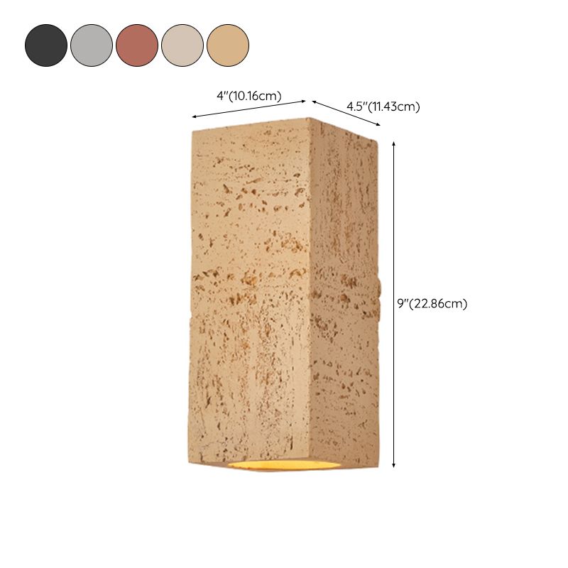 Nordic Style Wall Light Rectangle Shape Wall Lamp with Resin Shade for Bedroom