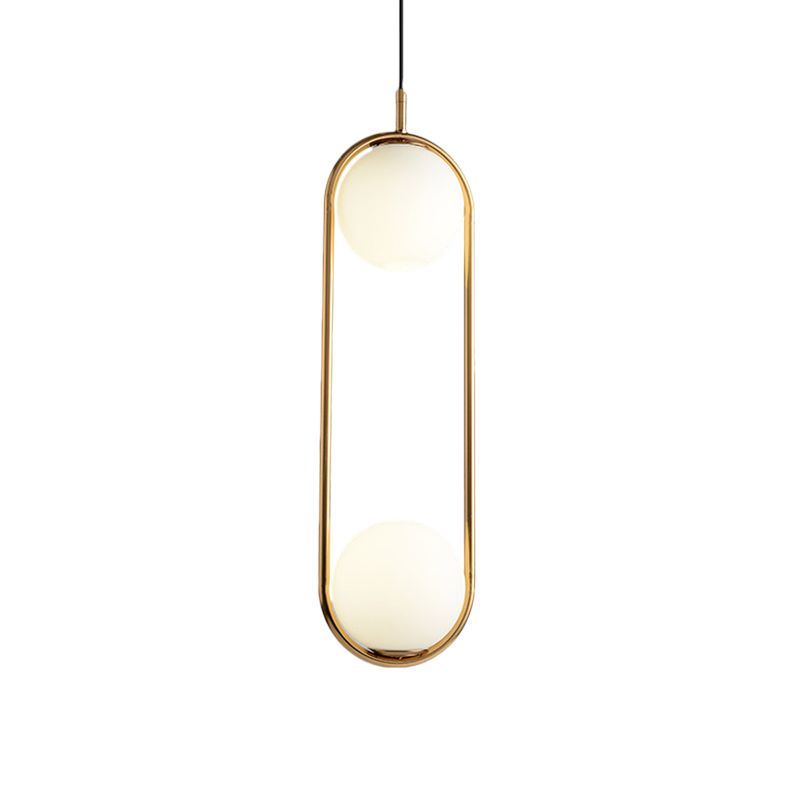 Globe Anhänger Beleuchtung modernes weißes Glas 1/2 Lichter Schwarz/Gold Hanging Deckenlampe für Schlafzimmer