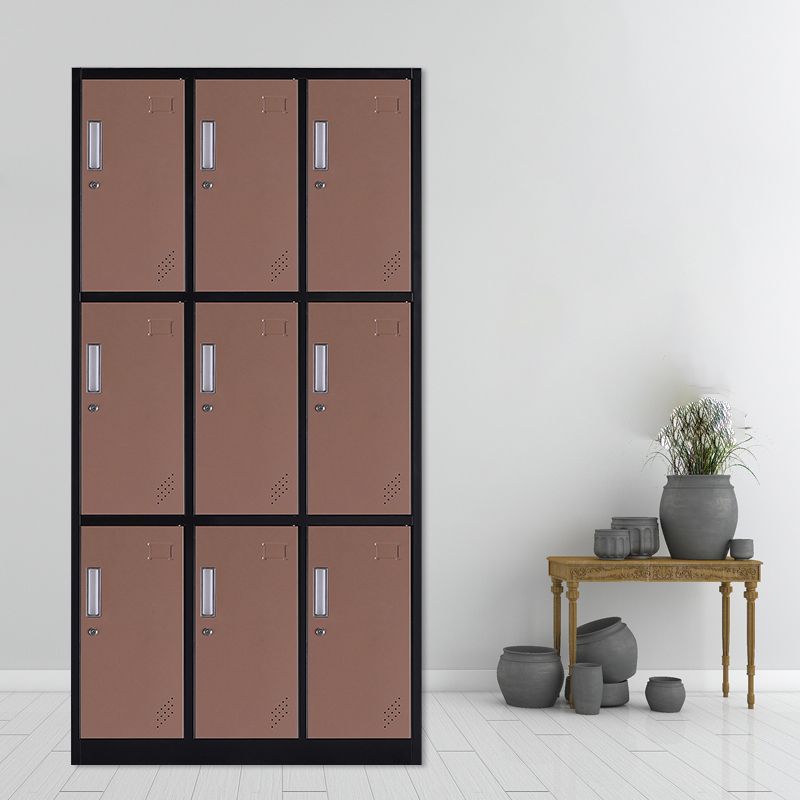 Contemporary Cabinet with Hinged Doors Metal Matte Finish Bathroom Storage Cabinet