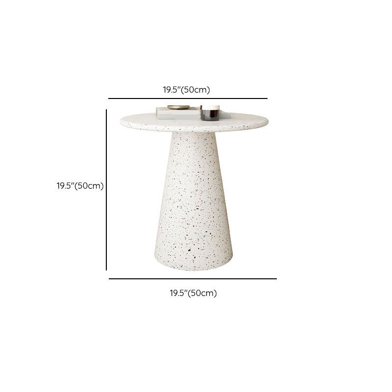 Round White Metal Coffee Table Modern Cocktail Table for Living Room