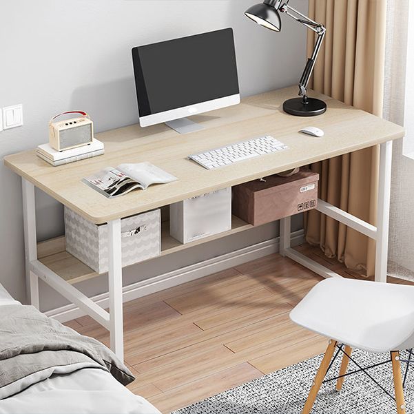 Metal and Wooden Writing Desk Rectangular Office Desk for Dormitory