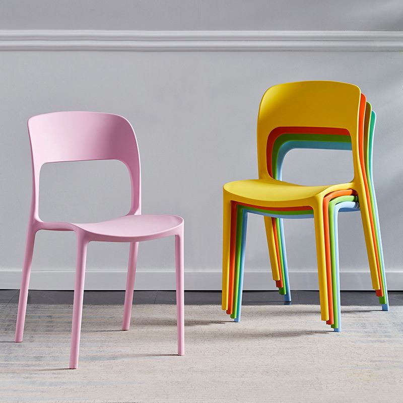 Plastic Contemporary Modern Dining Side Chair Open Back Chair