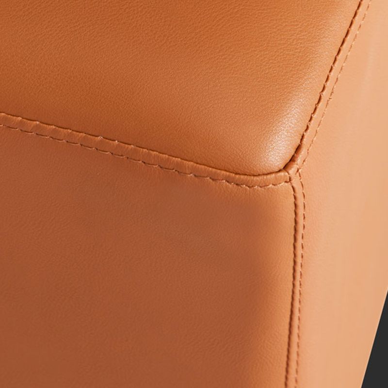 Gorgeous Square Ottoman Pure Color Genuine Leather Water Resistant Footstool Ottoman