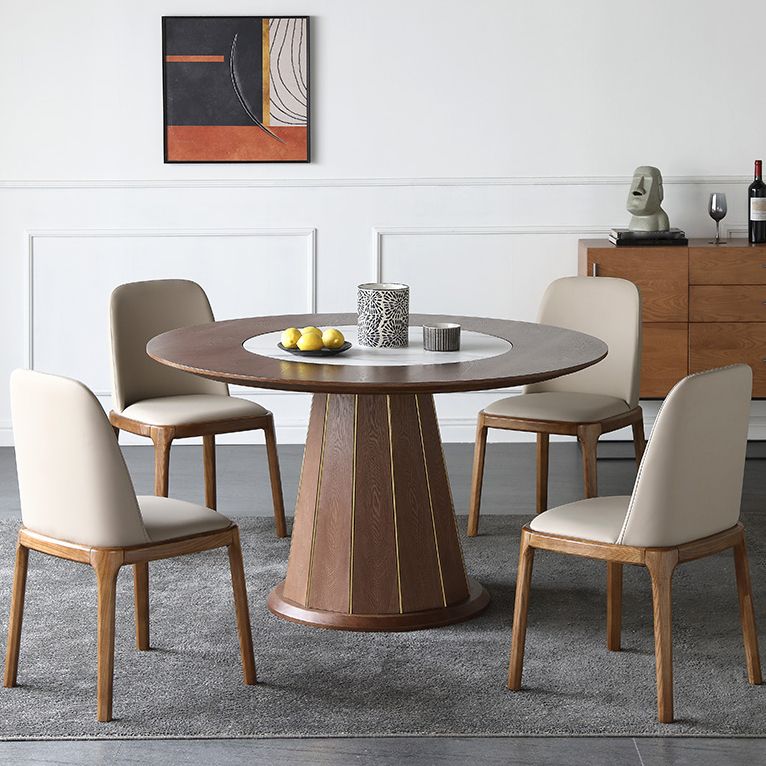 Contemporary 1/4/5/7 Pieces Dining Sintered Stone Dining Table Set with Wooden Legs