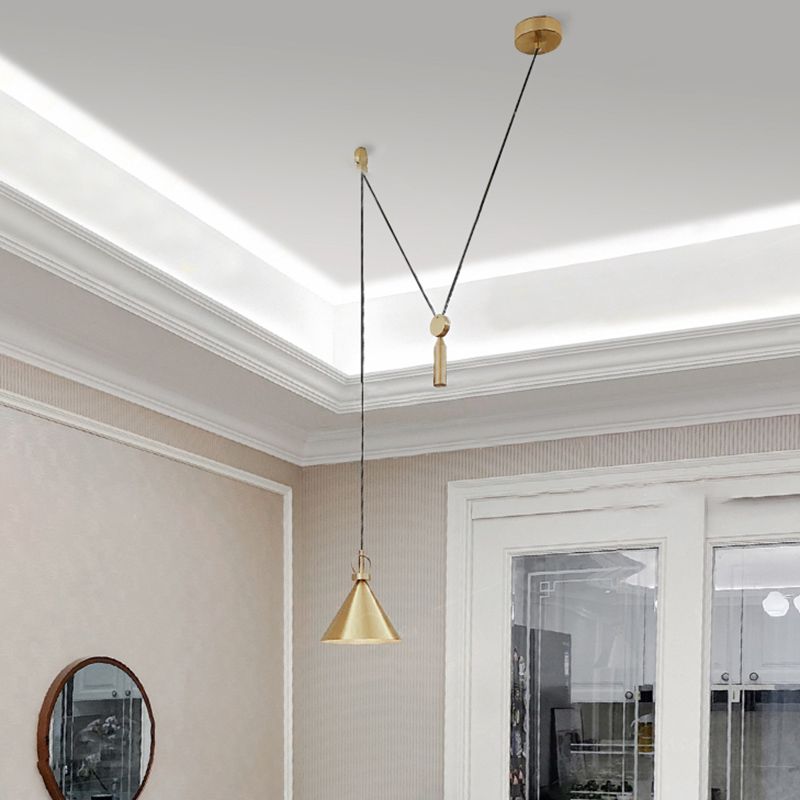 Metal Conical Hanging Light Kit Simplicity Style Down Lighting Pendant for Bedroom