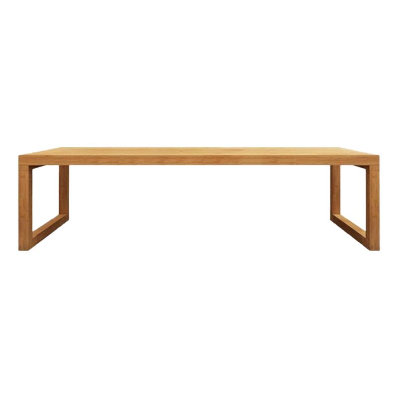 Modern Solid Wood Dining Site Table Rectangle Sled Base Dining Table in Natural