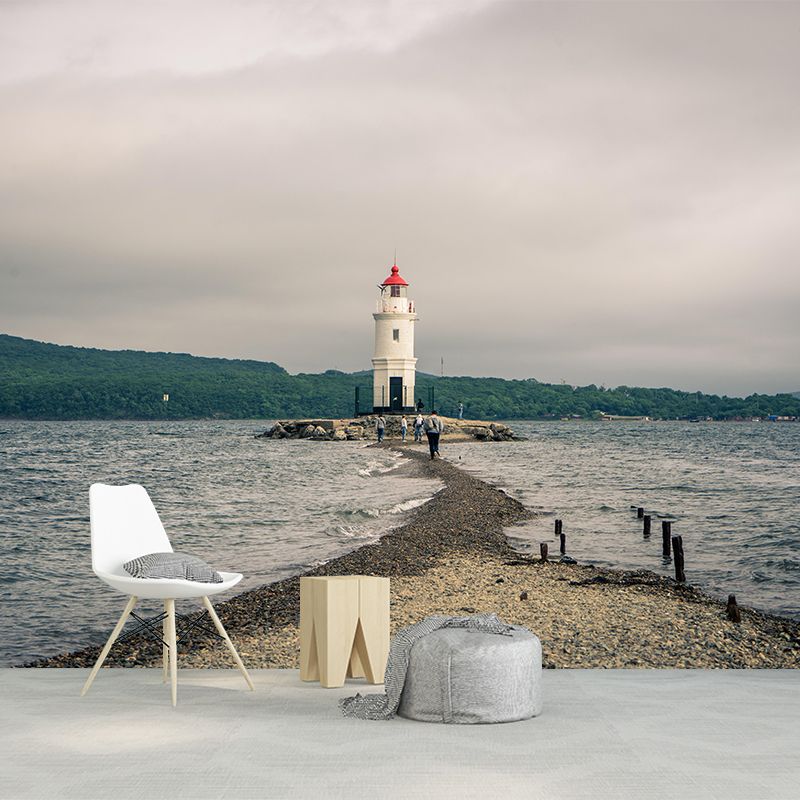 Giant Nautical Mural Wallpaper Lighthouse Scene Wall Decor Bathroom Wall Murals