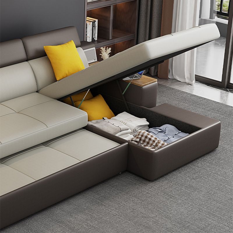 Contemporary Faux Leather Futon Sofa Square Armed Futon Sleeper Sofa