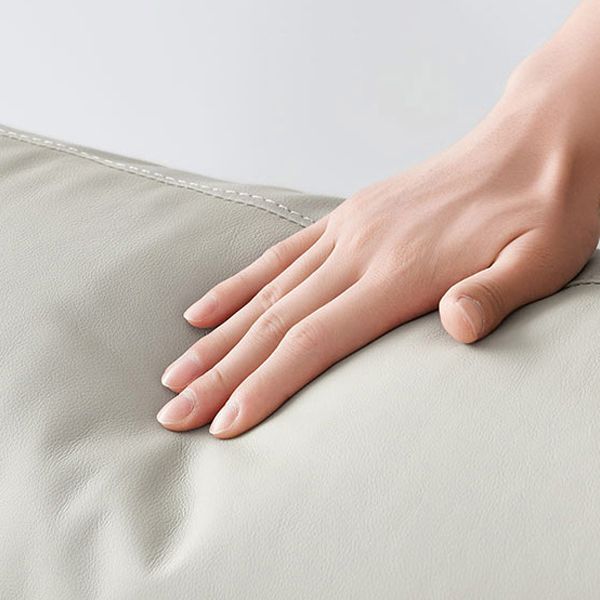 Blue L-Shape Sectional Sofas Leather Square Arm Sectional Couch