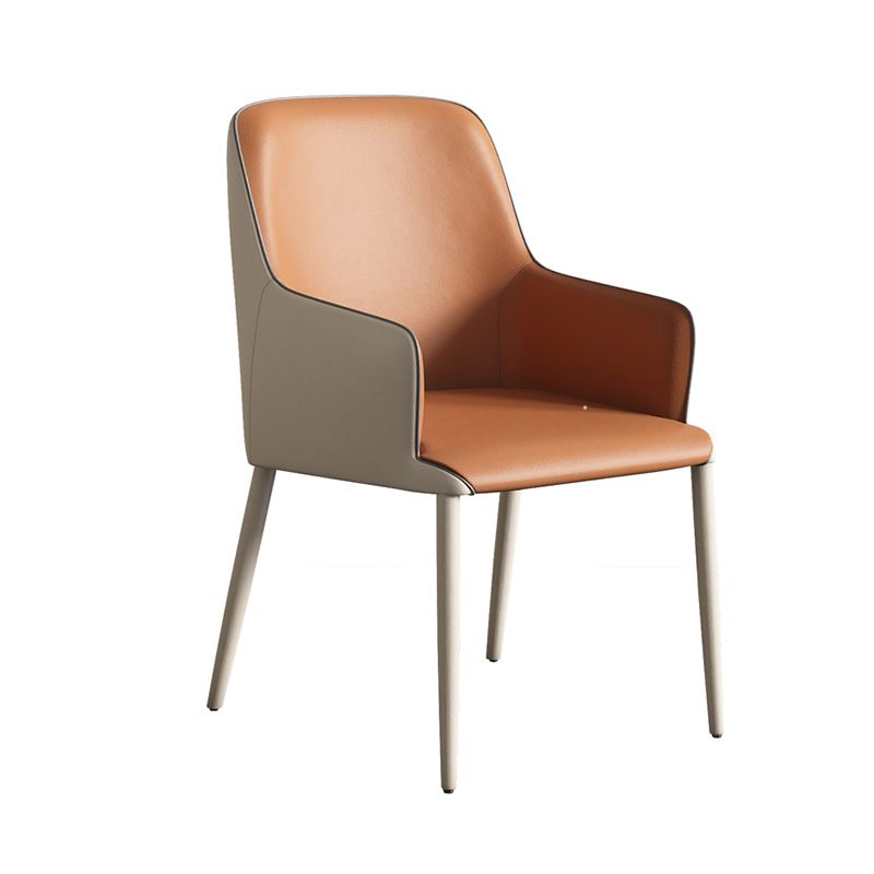 Contemporary PU Leather Dining Chairs Indoor Arm Chair with Upholstered