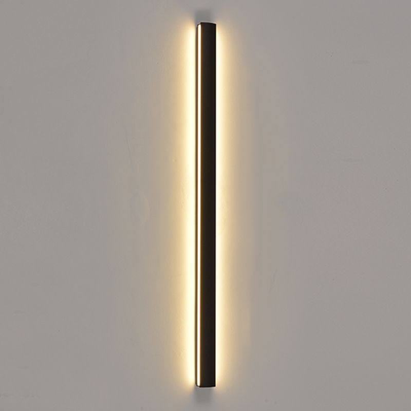 Luz de luz lineal de estilo contemporáneo de estilo lineal de metal 1 luces de pared de luz en negro
