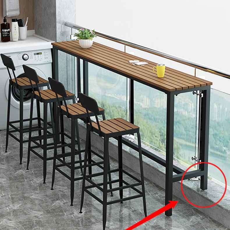 Metal Rectangle Fixed Table Bistro Bar Desk Outdoor Modern Bar Height Cocktail Table