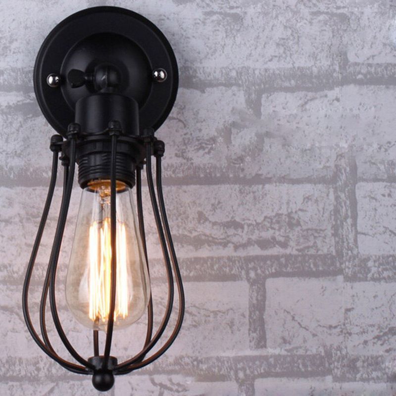 1 / 2 - Light Wall Sconce Iron Industrial Wall Light in Black / Distressed Copper