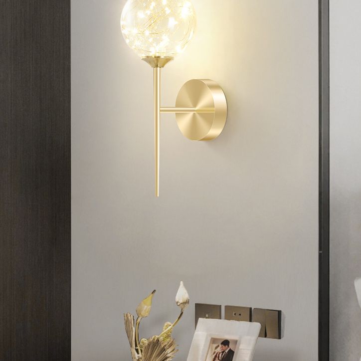 Creative Indoor Decoration Wall Light Up Light Star Wall Sconce in Pure Glass Ball Shade