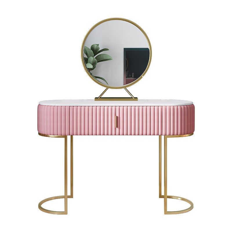 Glam Marble Top Vanity Table 30.15" H Makeup Dressing Table Set