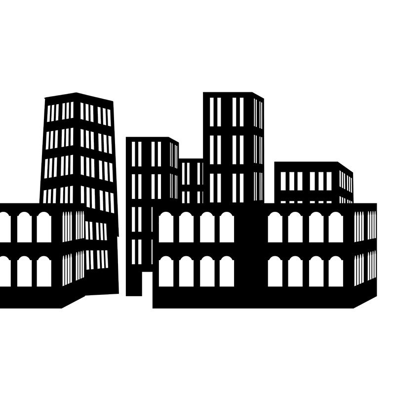 Modern City Illustration Mural Wallpaper for Living Room Wall Covering in Soft Color