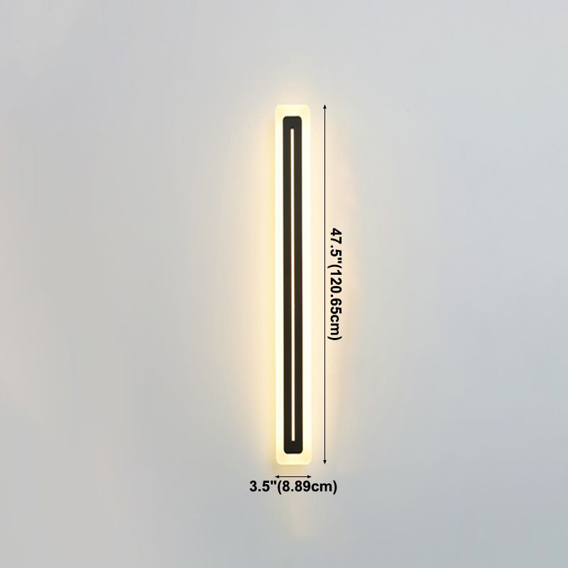 Lineare Metallwandlicht moderner Stil 1 Lichtwandmontierte Beleuchtung in Schwarz