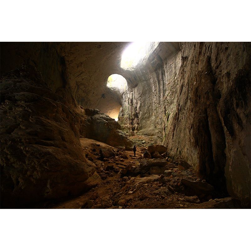 Modern Interior Cave Wallpaper Mural for Home Custom Wall Art in Brown, Non-Woven Cloth