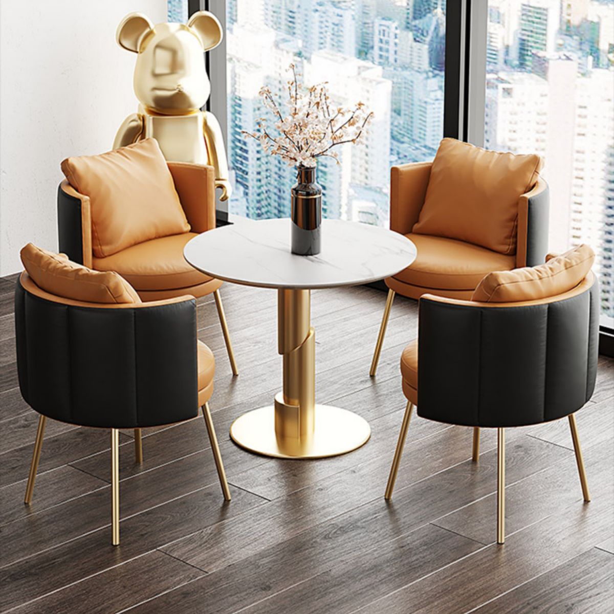 Glam 1/3/4/5 stukken Dinerset Witte Sintered Stone Eetting Table