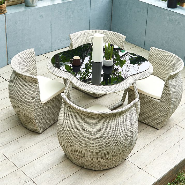 Modern Style Dining Set Specialty Wicker/Rattan 5 Pieces Dining Set