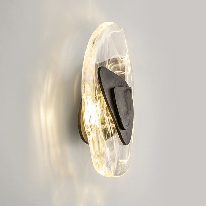 Ovale Crystal Glass Wall Sconce Postmodern LED Wall Murd Murned pour le salon