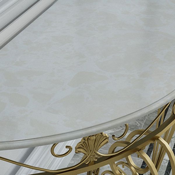Modern Marble Console Sofa Table Half Moon End Table for Hall