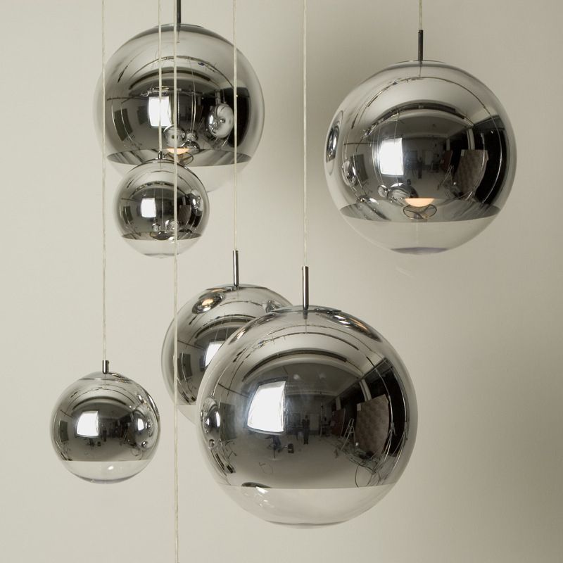 Spiegelglas hängender leichter Globus Schatten moderner Anhänger Licht für Wohnzimmer