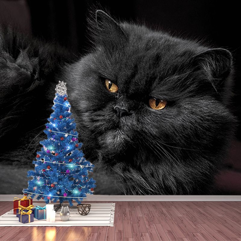 Modern Style Wall Mural Wallpaper Cute Cats Sitting Room Wall Mural