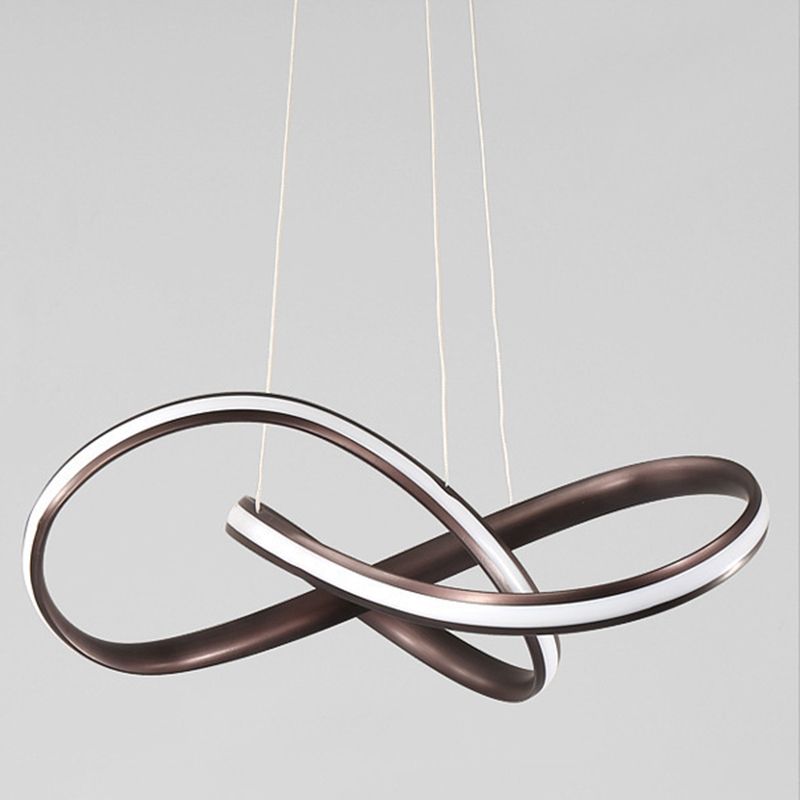 Contemporary Style Minimalism LED Line Light Aluminum Lamp Body Living Room Lighting Fixture with 39.3" Adjustable Hanging Wire