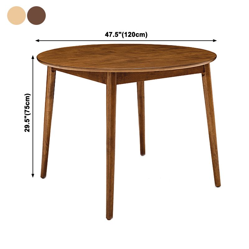 Mesa redonda de madera de goma para restaurantes Modern de comedor en naturaleza/nogal con 4 patas