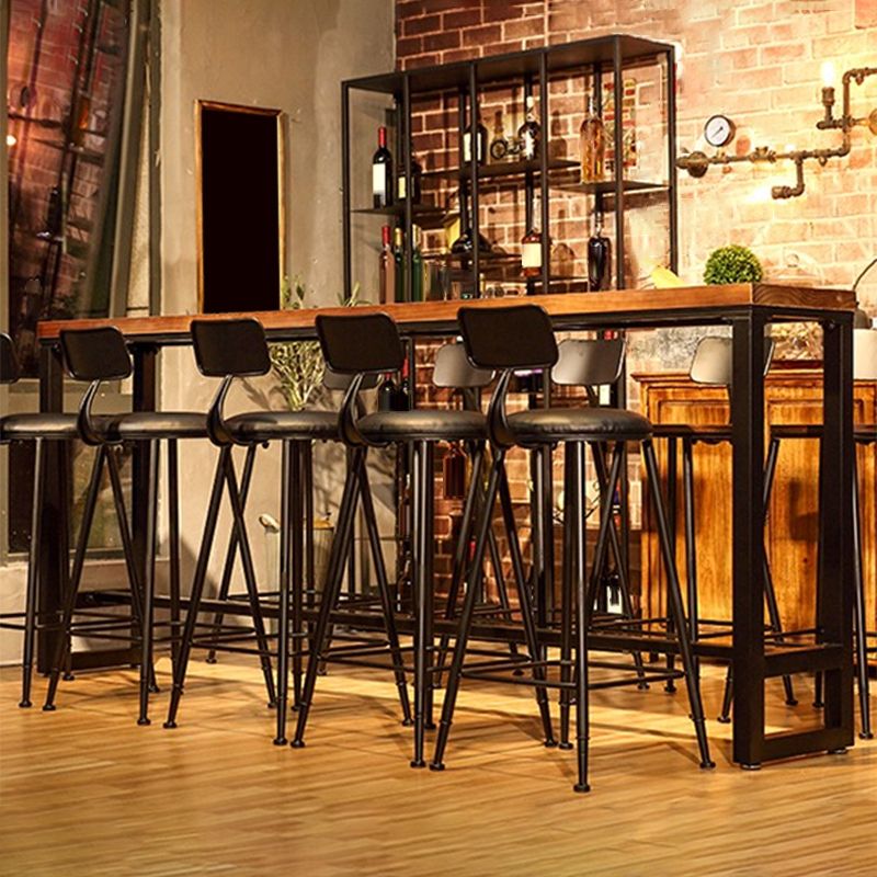 Glam Style Rectangle Bar Table Trestle Base Bar Dining Table for Home