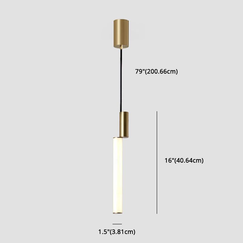Cylindrical Hanging Ceiling Light Modern Acrylic LED Bedroom Suspended Lighting Fixture