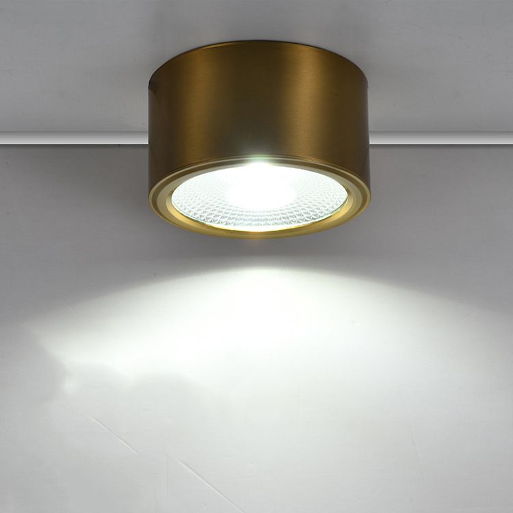 Cylinder Shape LED Ceiling Lamp Modern Aluminium 1 Light Flush Mount for Aisle Bedroom