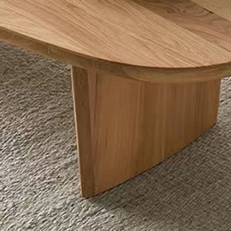 Modern Solid Wood Coffee Table Oval Sled Coffee Table for Living Room