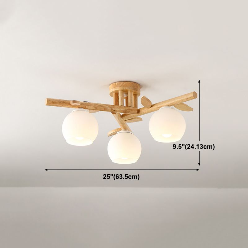 Contemporary Wood Ceiling Light Flush Mount Lighting for Bedroom