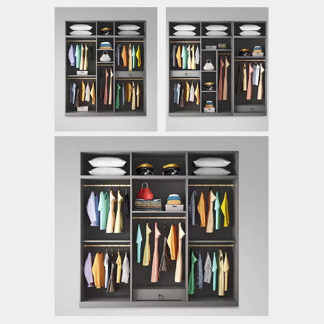 Modern Wardrobe Closet With Shelves Engineered Wood Wardrobe Armoire