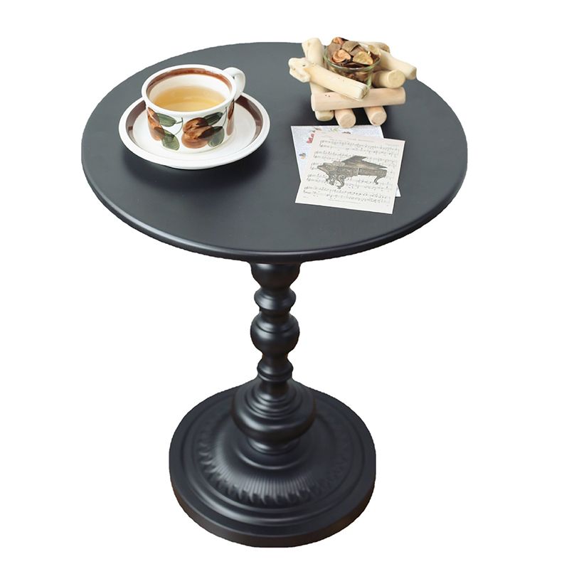 Mid-Century 20.47" Tall Round Top Side Table Metal Pedestal End Table