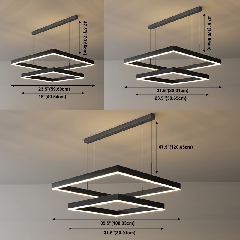 Contemporary LED Chandelier Light Fixtures Restaurant Metal Hanging Chandelier