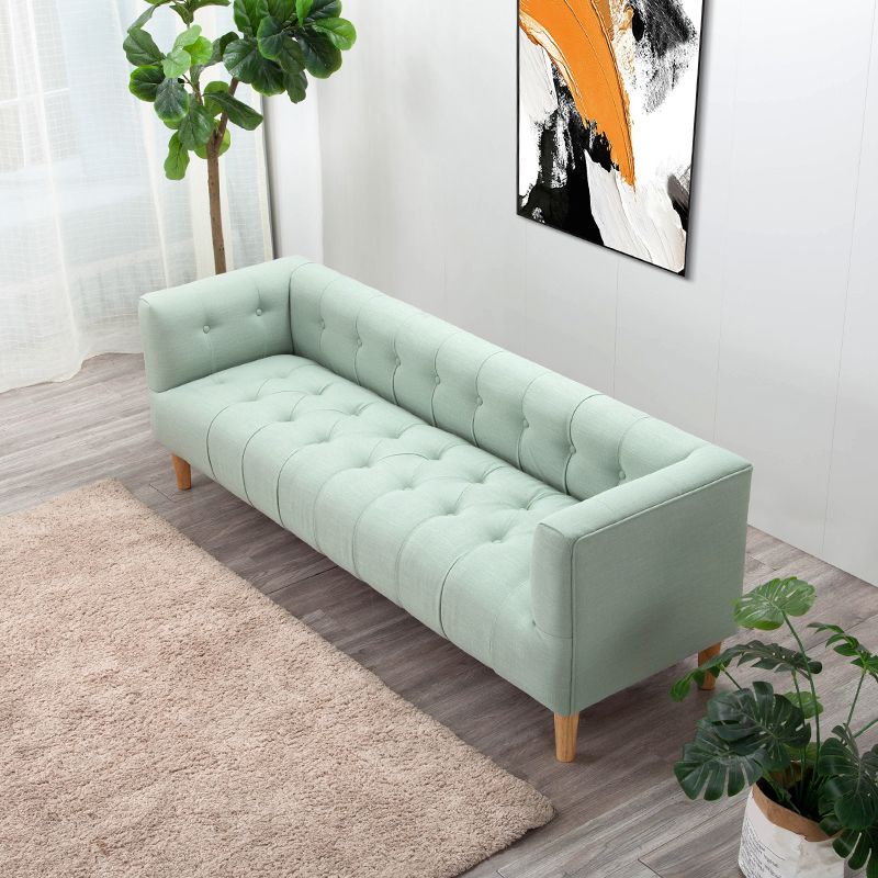 Modern Backrest Bedroom Bench Solid Wood Seating Bench with Upholstered