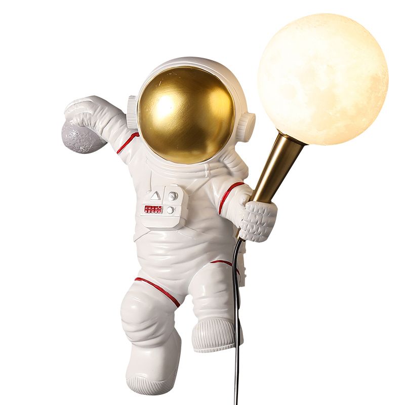 Bambini astronauta a forma di muro illuminazione da letto da camera da letto lampada da parete