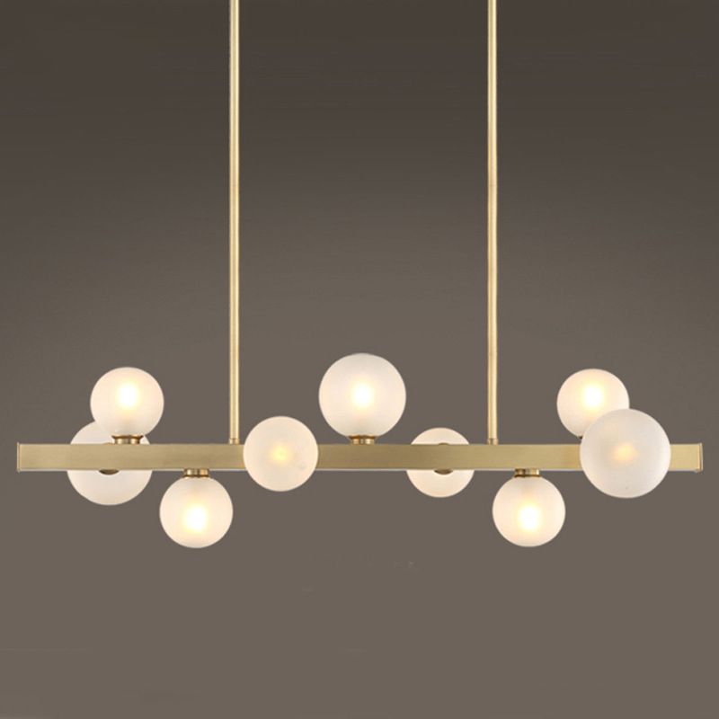 Simplicity Linear Hanging Pendant Lights Glass Pendant Light Fixtures in Gold