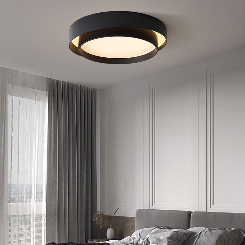 Acrylic Circular LED Ceiling Light in Modern Concise Style Wrought Iron Flush Mount for Living Room
