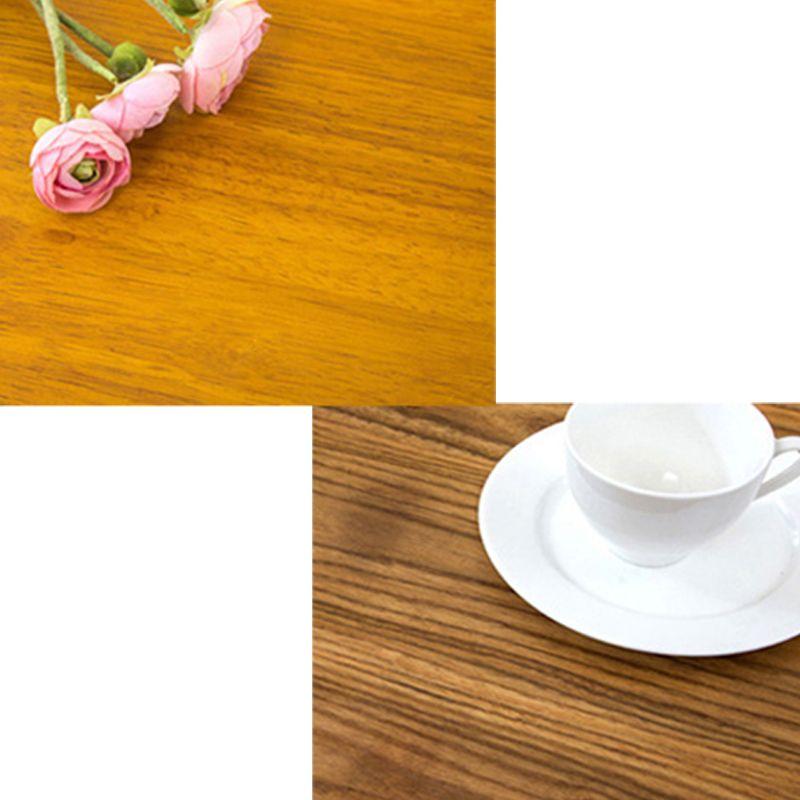 Natural Pine Wood Top Table Rectangle Black Iron Trestle Base Dining Table without Chair