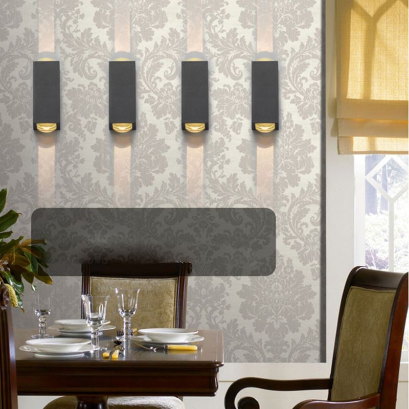 Modern Style Rectangular LED Wall Lamps Metal 2-Light Wall Lighting Ideas