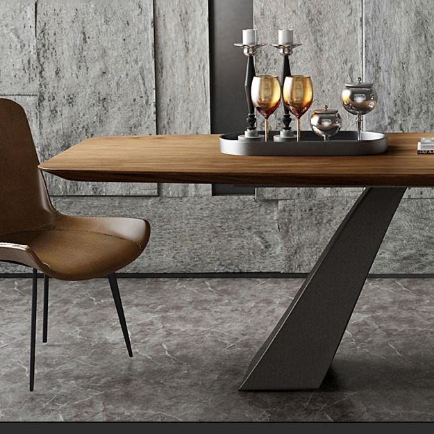 Metal Industrial Rectangle Table Solid Wood Top Table for Kitchen and Dining Room