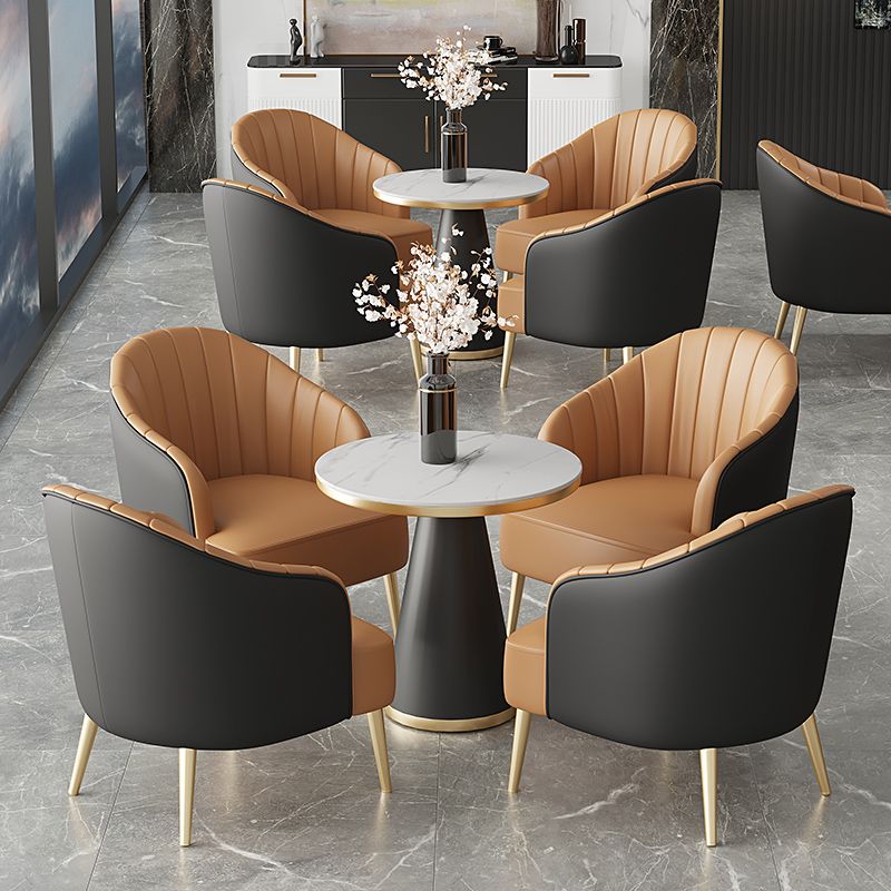 Glam Style 25.6" Wide Sloped Arms Sewn Pillow Back Armchair .