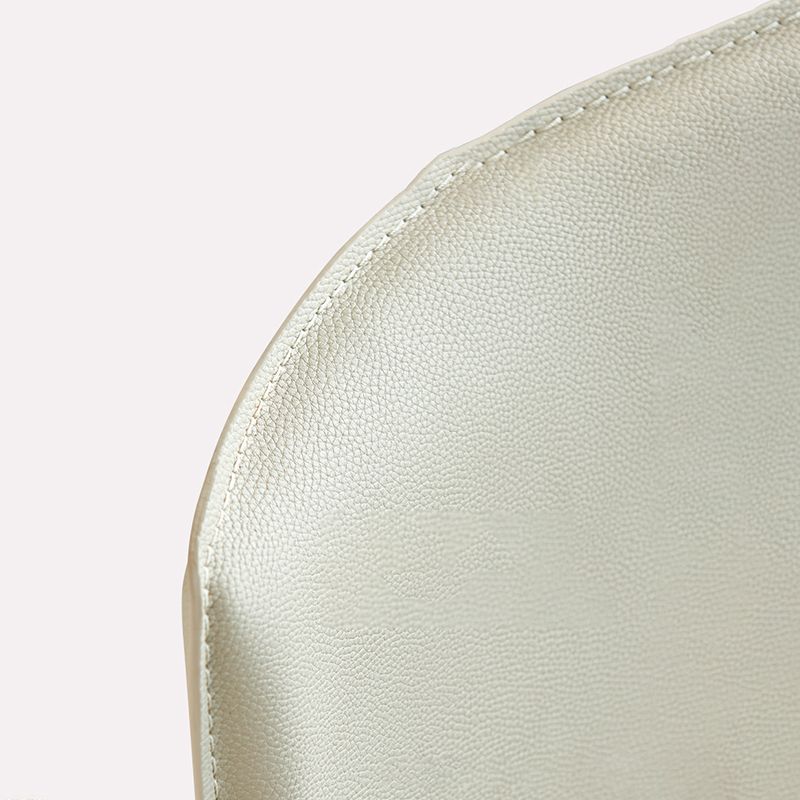 Modern Leather Side Chair Solid Back Dining Chair for Dining Room