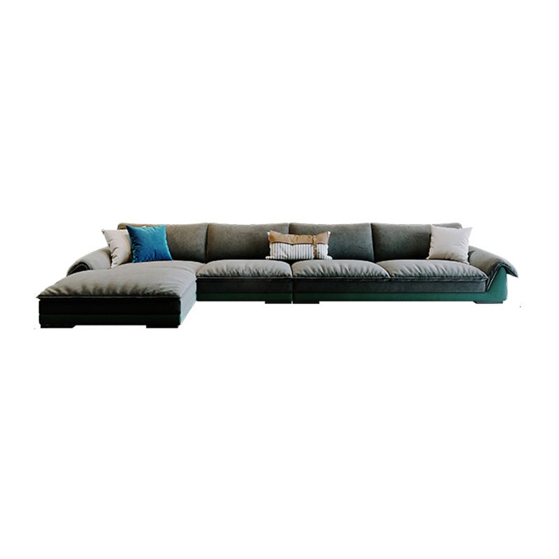 Contemporary Stationary Fabric Living Room Flared Arm Pillows Seating